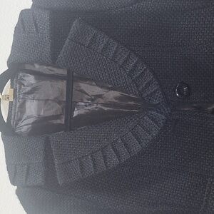 Chic and Classic Black Textured Knit Blazer Size M. HUSH. 30 % WOOL.